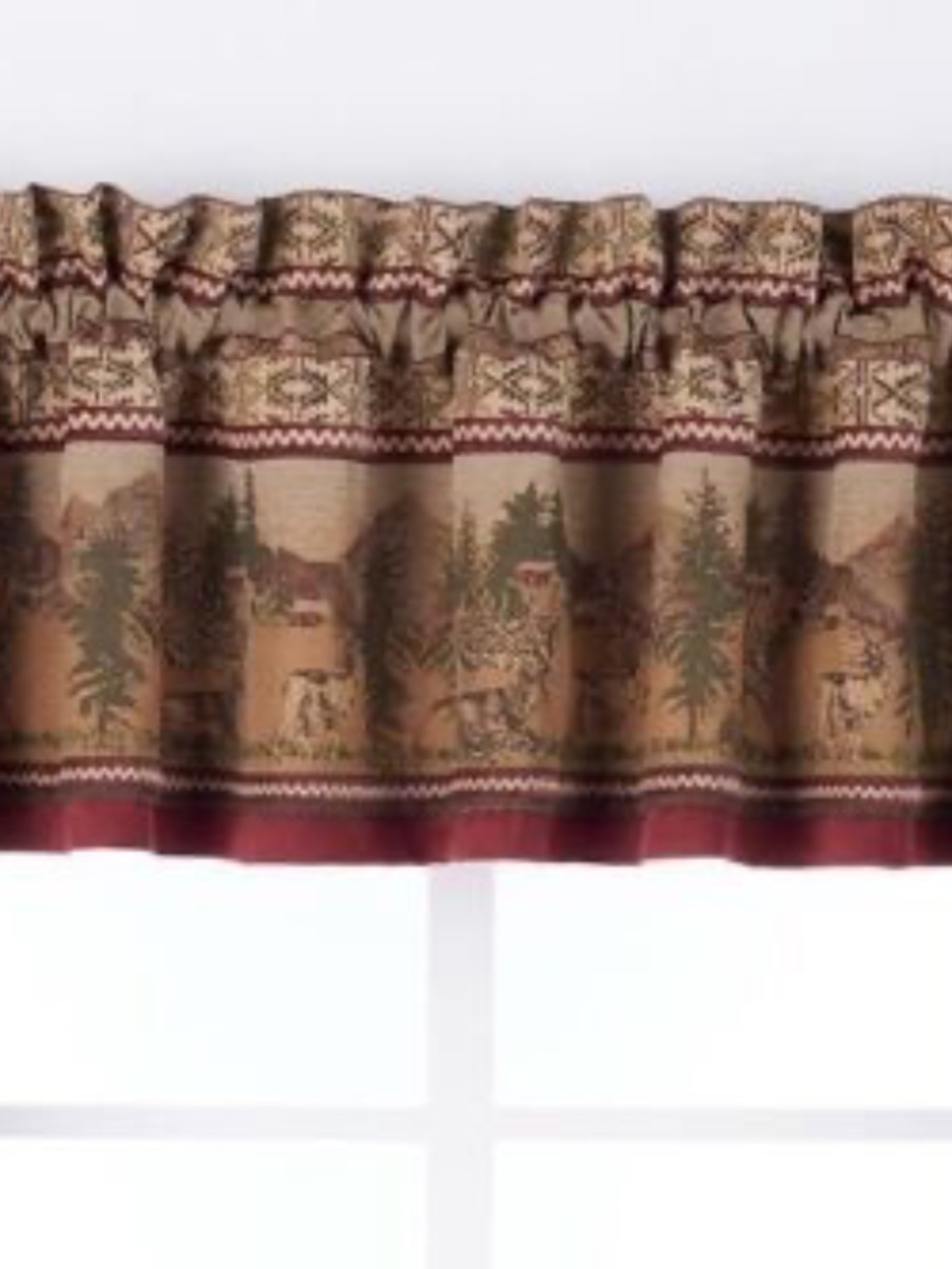 CROSCILL Estate OAKWOOD Window VALANCE Size: 88 x 17" New Rustic